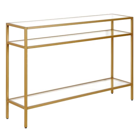 Hudson & Canal Henn &amp; Hart  Siviline Brass Console Table - 29 x 42 x 10 in. AT0575